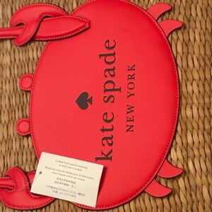 Kate Spade Pinch Natural Straw Tote with Red Accents